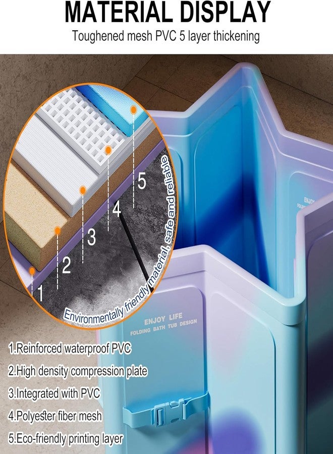 Suicune Portable Bathtub Installation-free Hot Bath Tub Cold Plunge Tub for Ice Bath Ice Bath and Cold Plunge for Adult Family SPA Soaking Tub for Shower Stall - Image 2